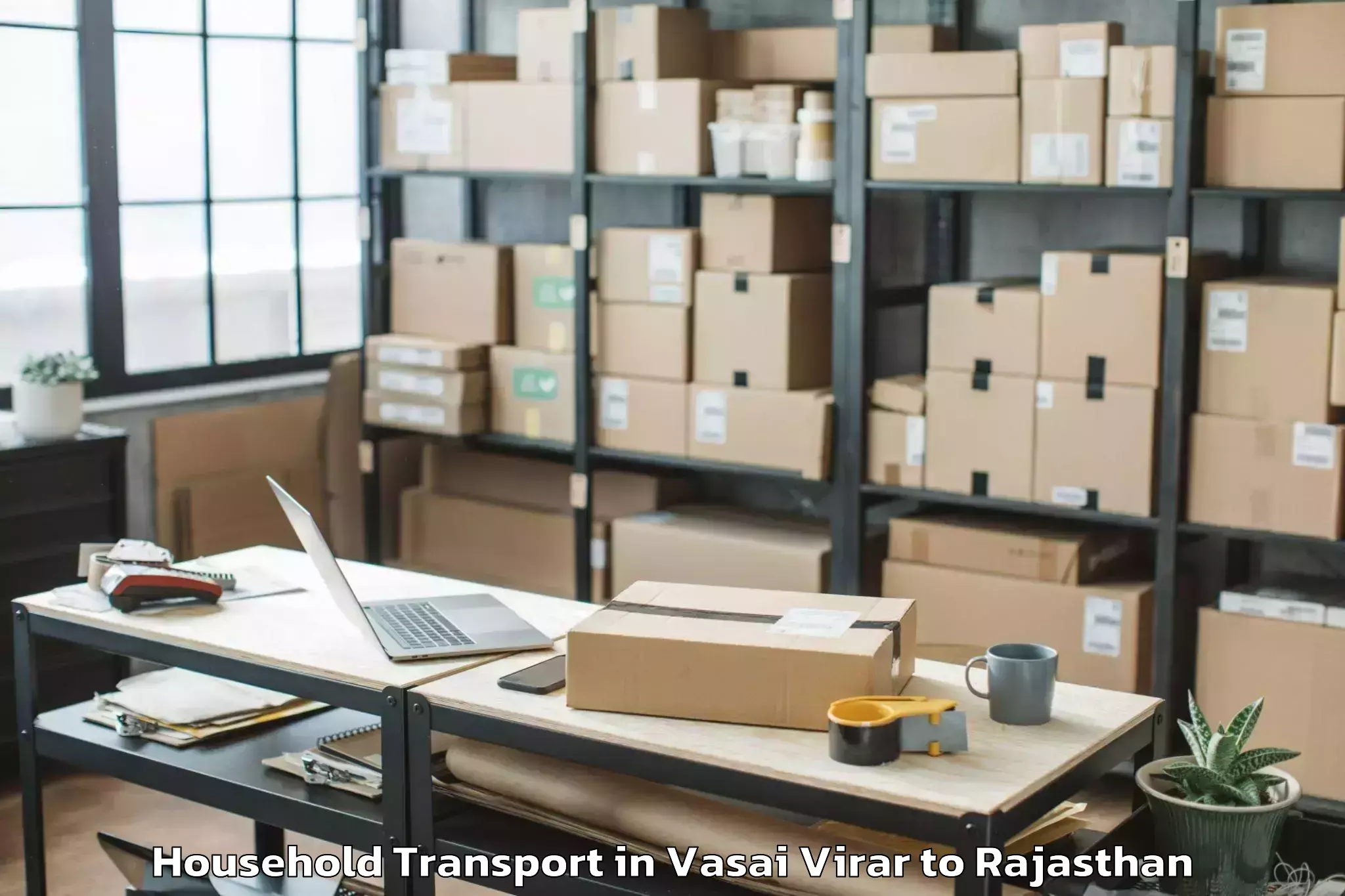 Book Vasai Virar to Bandikui Household Transport Online